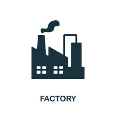 Obraz premium Factory icon. Monochrome simple element from manufacturing collection. Creative Factory icon for web design, templates, infographics and more