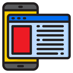 mobilephone color line style icon