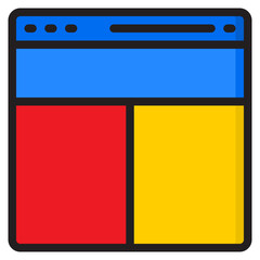 Fototapeta premium web color line style icon