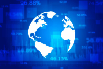 Economical Stock market graph on abstract business graph