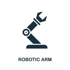 Robotic Arm icon. Monochrome simple element from manufacturing collection. Creative Robotic Arm icon for web design, templates, infographics and more