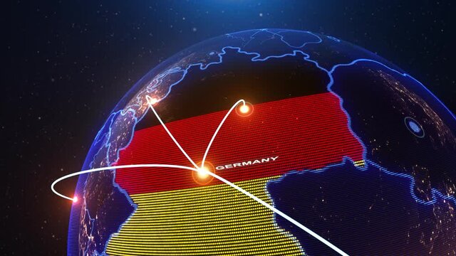 a world map of Germany, 3d rendering,	
