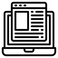 webpage outline style icon