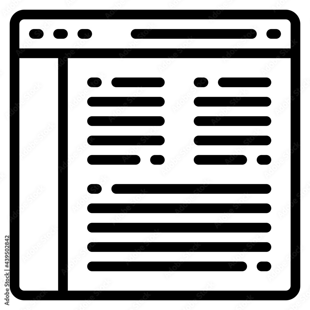 Wall mural website outline style icon