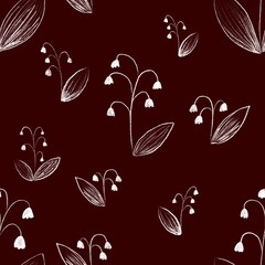  A seamless pattern with a natural theme. The flowers are hand-drawn in doodle style. Ready design for fabric paper, clothing and other items.