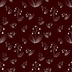  A seamless pattern with a natural theme. The flowers are hand-drawn in doodle style. Ready design for fabric paper, clothing and other items.