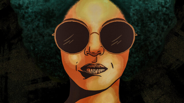 Portrait of a girl with sunglasses