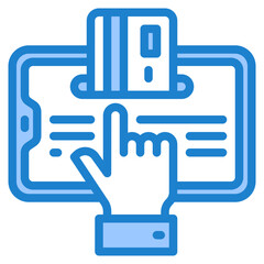 Obraz premium credit card blue style icon