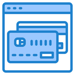 credit cart blue style icon