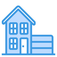 House blue line icon
