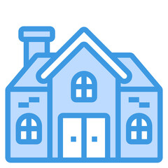 House blue line icon