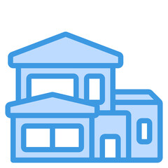 House blue line icon