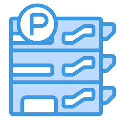 Parking blue line icon