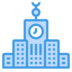 School blue line icon