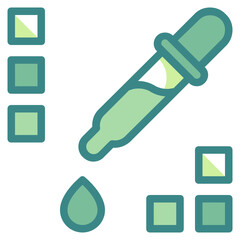 pipette green twotone line icon