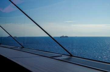 Costa cruiseships or cruise ship liners Pacifica, Fortuna and Favolosa anchored at sea offshore of...