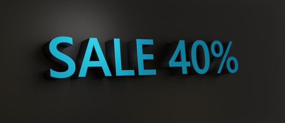 Abstract SALE 40% 3D TEXT Rendered Poster (3D Artwork)