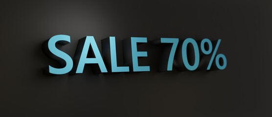 Abstract SALE 70% 3D TEXT Rendered Poster (3D Artwork)