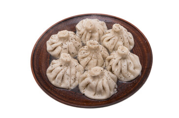 boiled khinkali on a plate