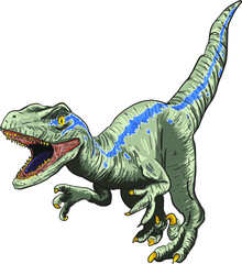 Raptor dinosaur vector illustration © cihan