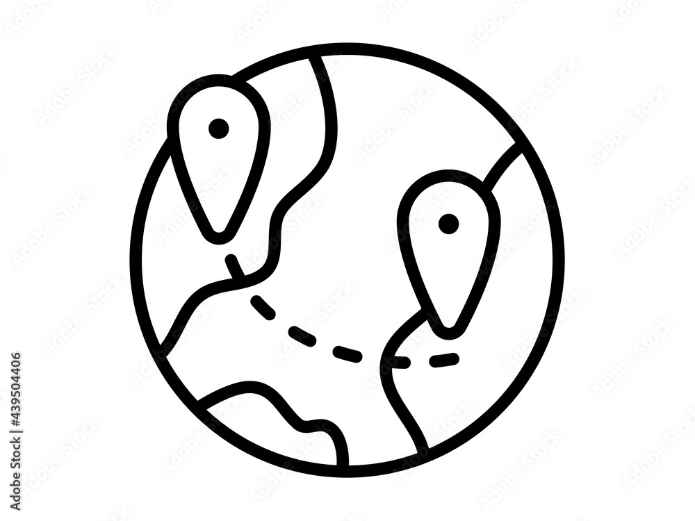 Poster globe world single isolated icon with outline style