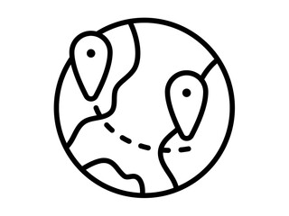 globe world single isolated icon with outline style