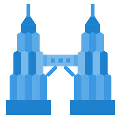 Petronas Twin Tower flat icon