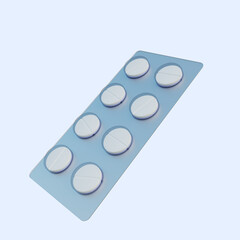 3d illustration simple object pills tablet
