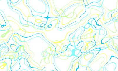 Green blue and yellow curve wave line on white abstract background.