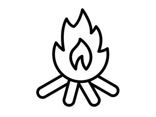 fire bonfire single isolated icon with outline style © MGhozi
