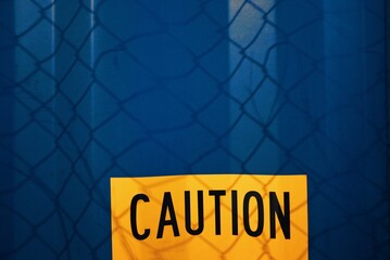 warning sign on a shipping container