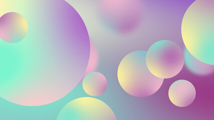 Abstract balls geometric gradient color background. For graphic design. 3d render illustration.