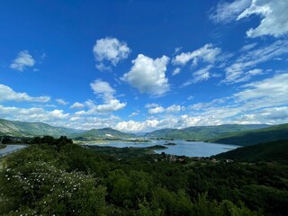 Prozor-Rama, Bosnia and Herzegovina-14.05.2021: Landscape photography of Ramsko lake, one of most beautifull lake in Bosnia and Herzegovina.
