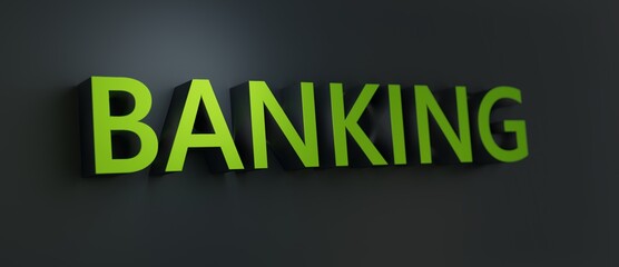 Abstract BANKING 3D TEXT Rendered Poster (3D Artwork)