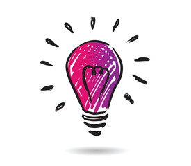 Light Bulb. Concept and ideas, hand-drawn illustration. Vector.	
