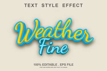 weather fine text effect editable