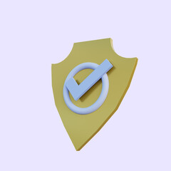 3d illustration police badge and checklist icon