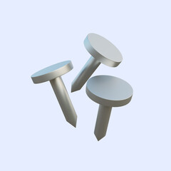 3d illustration simple object nails