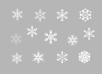 Snowflake icon set, winter season, Christmas, new year.