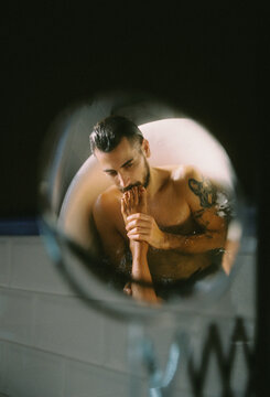 Couple in the bathtub.