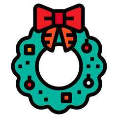 Wreath line icon
