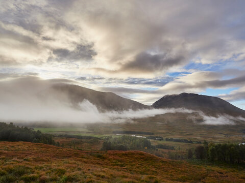 Sunrise over Loch Tulla, Scotland.