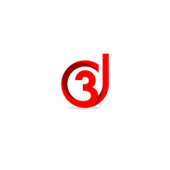 3d logo with red color