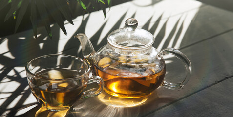 tea and kettle in the sun 
