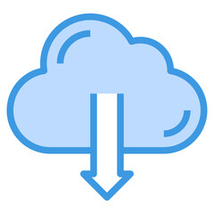 Cloud blue line icon