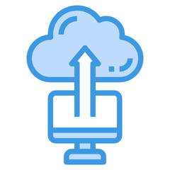 Cloud blue line icon