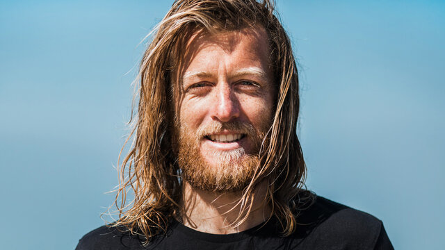 Portrait of a man with sun bleached hair