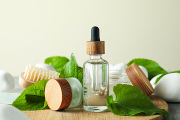 Eco friendly zero waste concept on table, close up