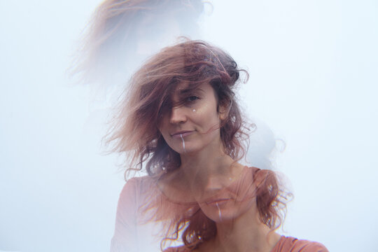 Portrait of a girl through a prism