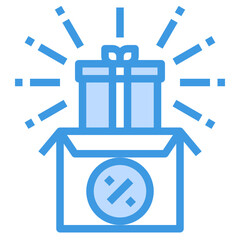 Present blue line icon